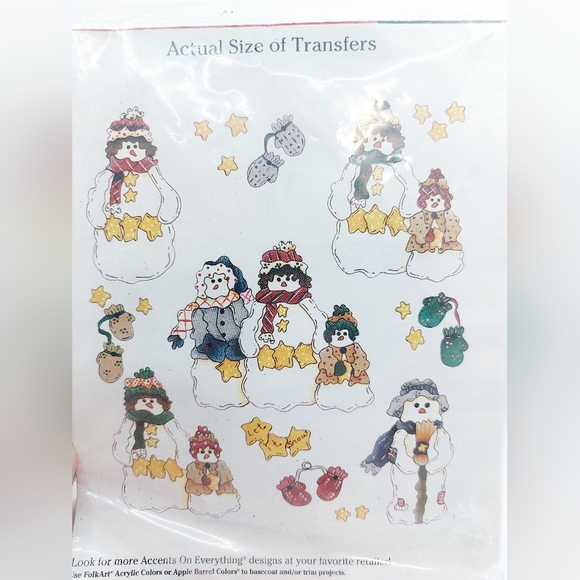 ⭐️5/$25 Vtg Plaid Rub-On Transfers 57138 Christmas Patchwork Snow Patrol - Picture 5 of 6